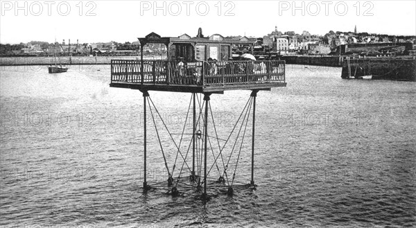St. Malo. The rolling bridge at high tide