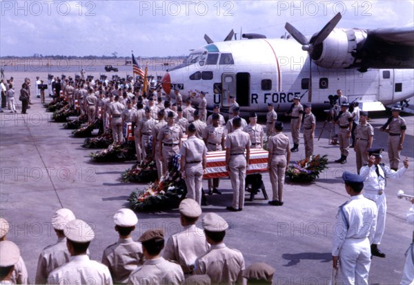 At the Tan San Nant aerial base, commemoration in honour of U.S. soldiers killed in action