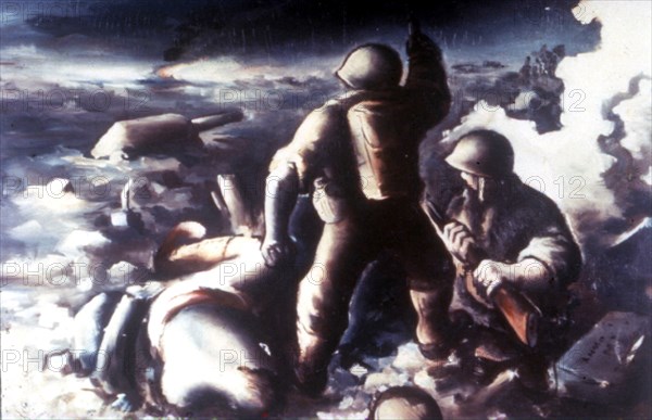 Peinture de David Lax. "D-Day", Omaha Beach