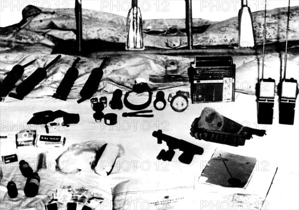 Landing at the Bay of Pigs. Various items taken to American mercenaries.