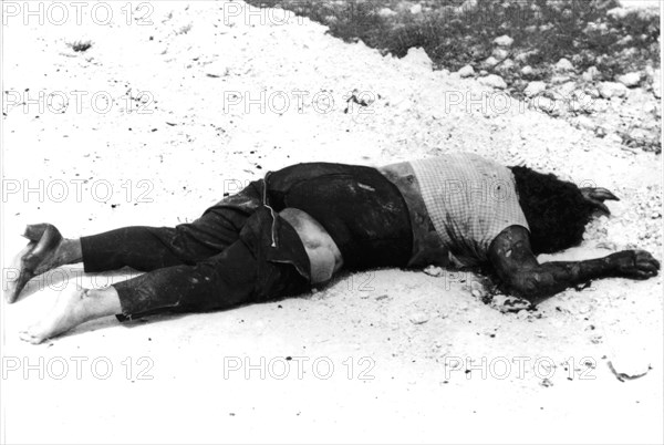 Landing at the Bay of Pigs. A countrywoman victim of the Playa mercenaries.