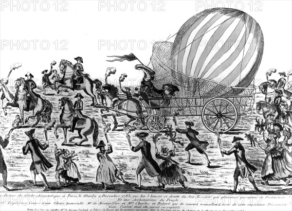 Return of Messrs Charles and Robert's balloon to Paris