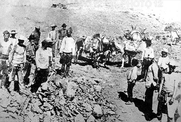 Work in the nitrate mines in Chile