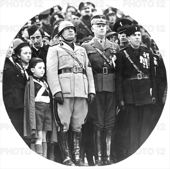 22 Octobre 1939, Mussolini avec le chef des S.A. Victor Lutze