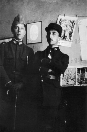 André Breton et Théodore Fraenkel en uniformes de soldats