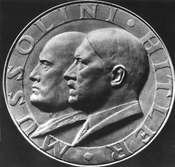 1941, Italian medal, Hitler and Mussolini