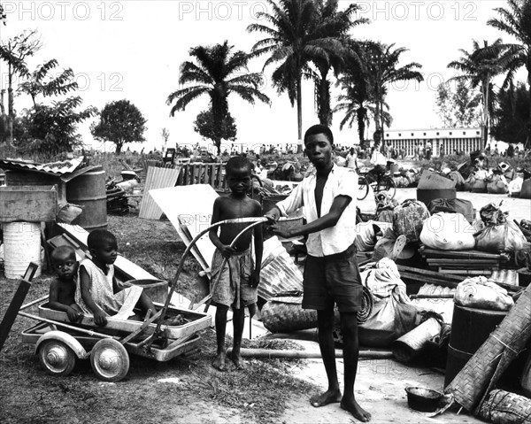 Camp de réfugiés à Luluabourg au Congo