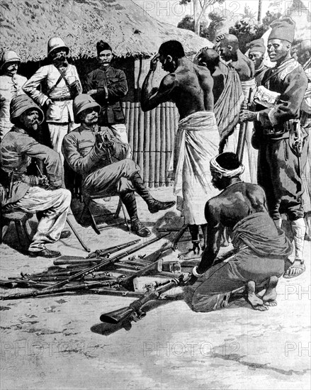 End of the rebellion in Ivory Coast. The Abbeys surrender. 1893.