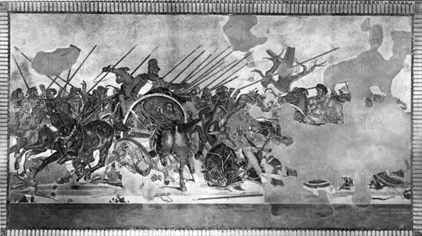 Mosaic from Pompei. Battle between Darius and Alexander the Great