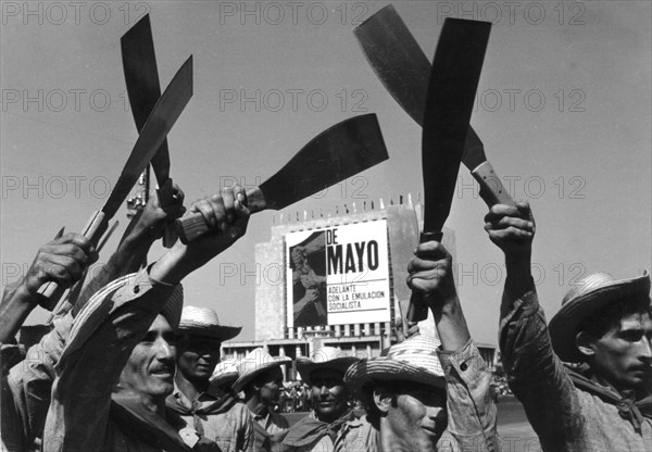 May Day's Demonstration. Group of farmers