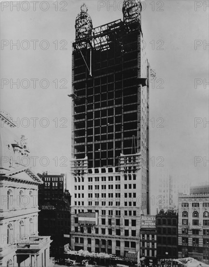 Le Park Row building en cours de construction