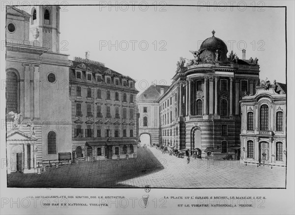 St. Michael's Church Square and the National Theatre (on the right) of Vienna