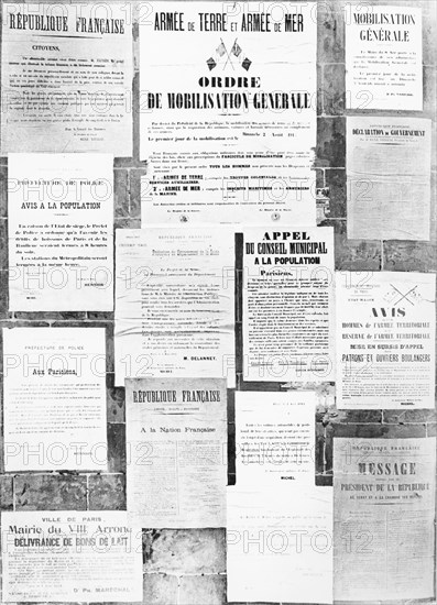 Posters from the first week of mobilization on the walls of Paris.