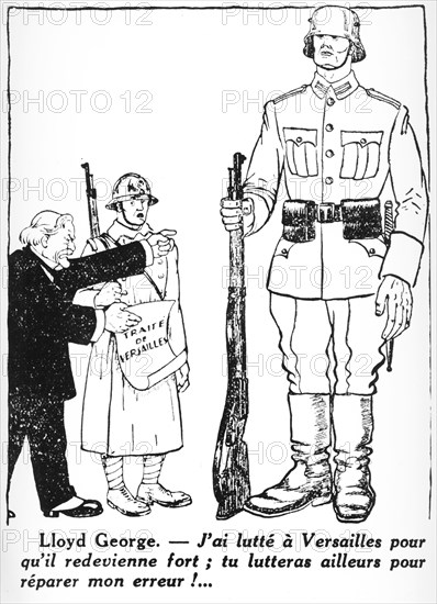 Caricature regarding the Treaty of Versailles (28th June 1919)