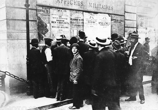 Annonce de la mobilisation générale en 1914