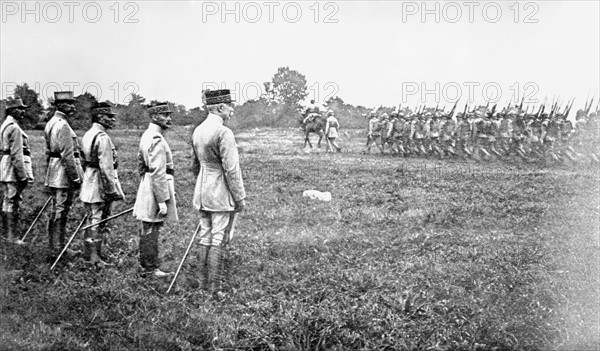 General Pétain during the parade, on the 14th July.