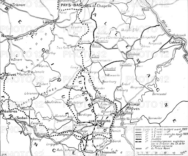 Carte du Luxembourg et de la Belgique