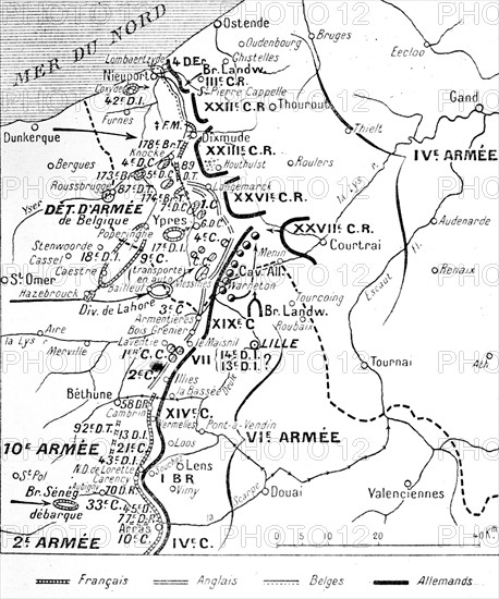 Map of the Battle of Yser