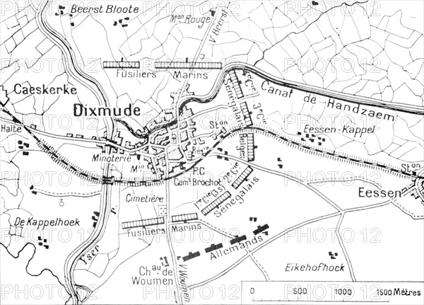 Carte de la bataille de Dixmude