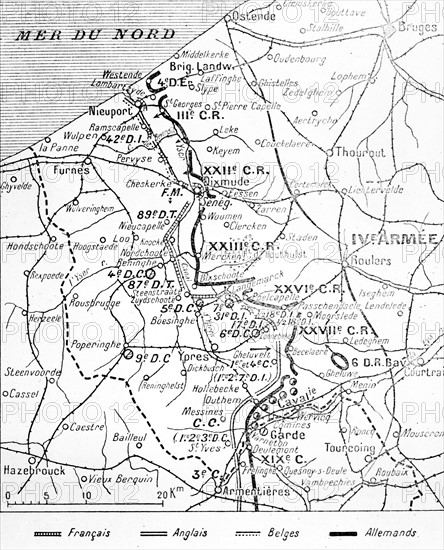 Carte de la bataille des Flandres