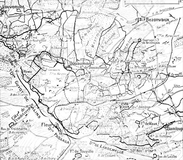 Carte de la Bataille de Verdun