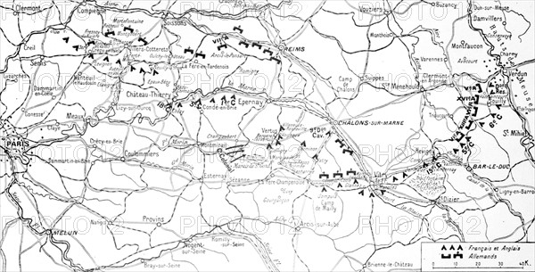 Map of the Frist Battle of the Marne