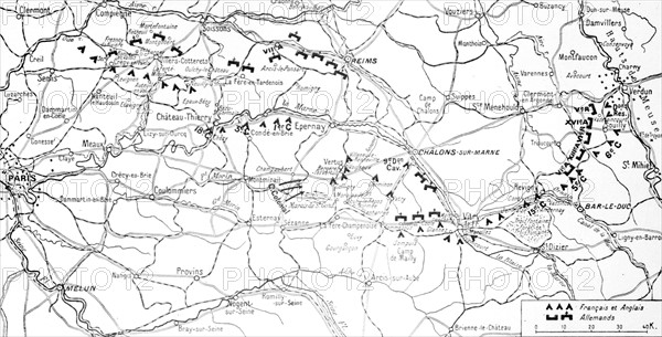 Carte de la première bataille de la Marne