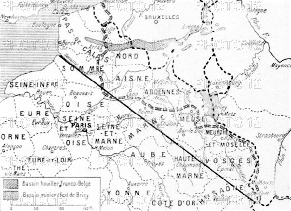 Map of German claims in the North-East of France.