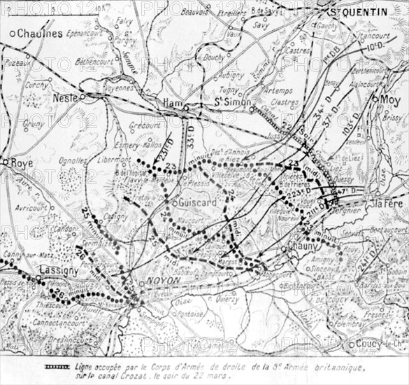 Carte de la bataille de l'Oise