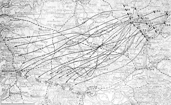 Map of the Battle of the Aisne