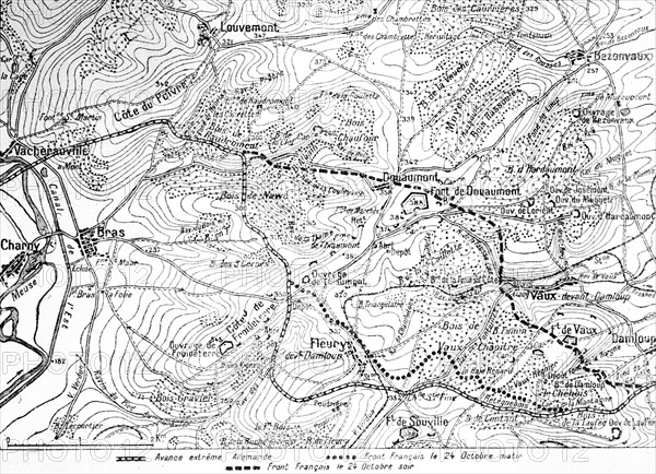 Carte de la bataille de Verdun