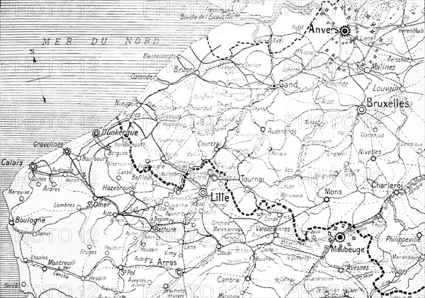 Map of the Franco-Belgian border