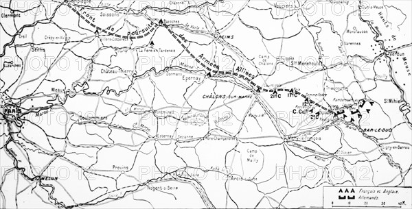 Map of the First Battle of the Marne