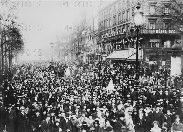 The Grands Boulevards on the 11th November 1918.