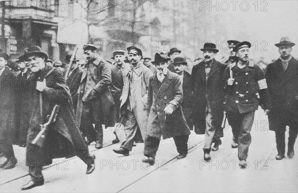Révolution allemande. Manifestation Spartakiste en 1918.