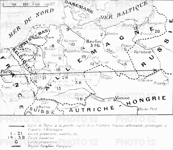 Map of the Franco-German border