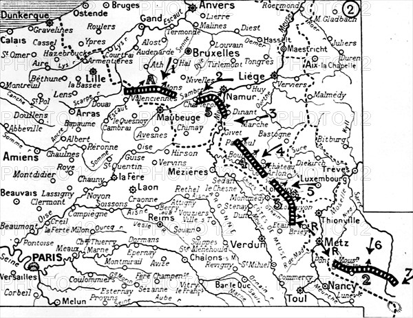 Map of the first general battle