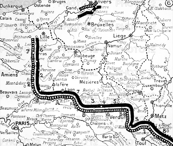 Carte de la situation des armées le 30 septembre 1914