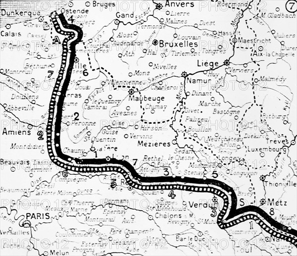 Carte de la situation depuis le 15 novembre 1914