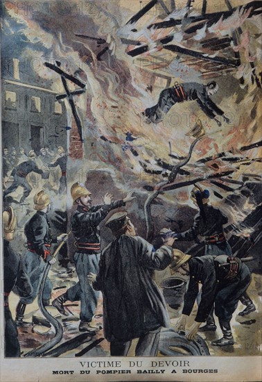 Death of Firefighter Bailly at Bourges, 1898
