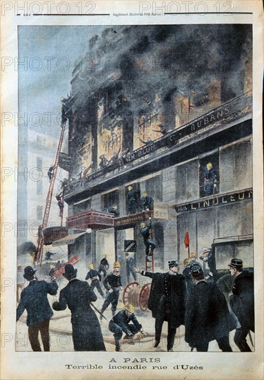 Fire in the rue d'Uzès in Paris, 1902