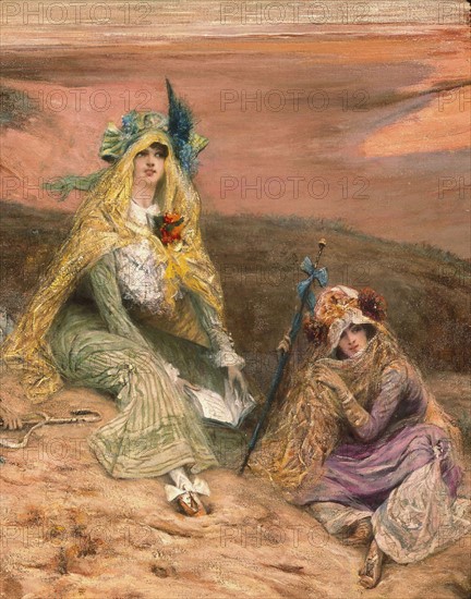 Clairin, Sarah Bernhardt and a friend on the beach at Belle Isle (detail)