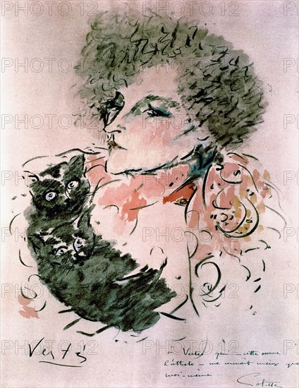 Vertès, Portrait of French writer Colette