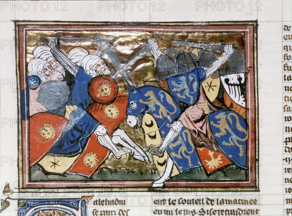 Combat entre les Croisés et les Sarrasins, 1337