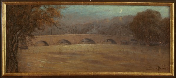 Prins, The Pont Royal on the Seine River in spate
