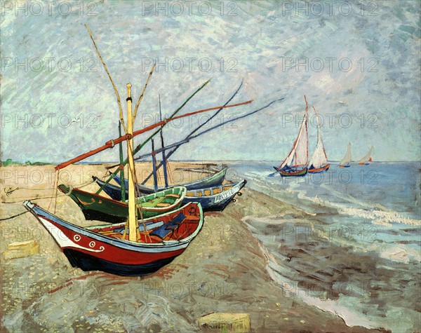 Van Gogh, Fishing Boats on the Beach at Les Saintes-Maries-de-la-Mer
