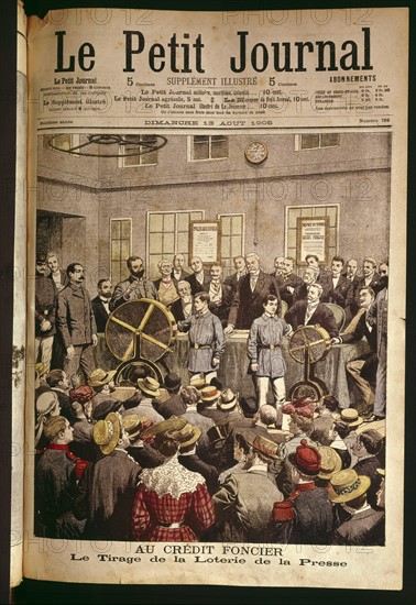 Lottery drawing of the press at the Credit Foncier, 1905