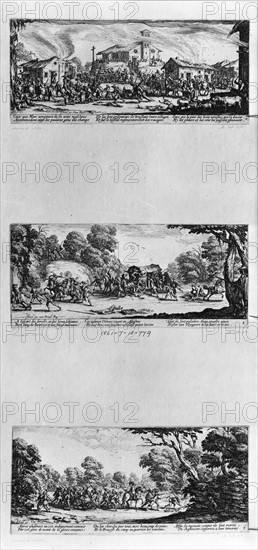 Callot, Pillaging of a village, Attacking a diligence and Finding the villains