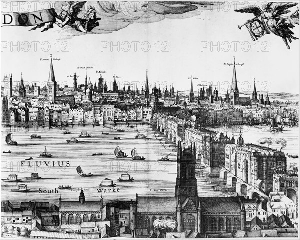 Visscher, View of London at 17th century