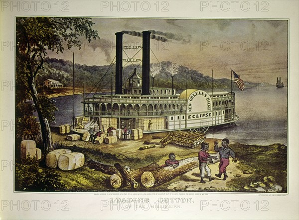 Loading cotton on the Mississippi
